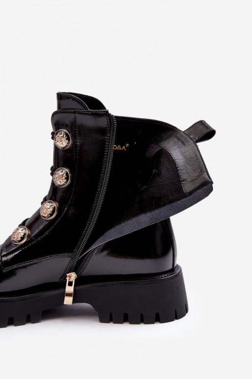 Dámske zahriať sa Čižmy S Ornatemi Guzikami D&A MR870-51 čierna Dámske zahriať sa Čižmy S Ornatemi Guzikami D&A MR870-51 čierna