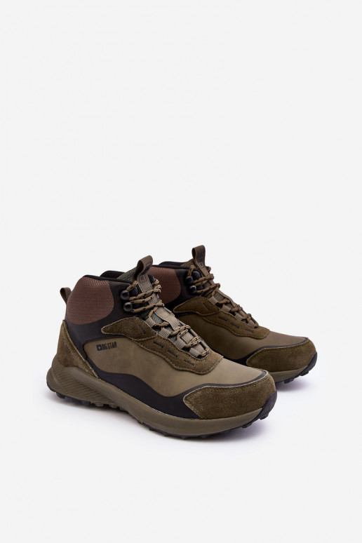 pánske turistické topánky zahriať sa zelená farba Big Star MM174333