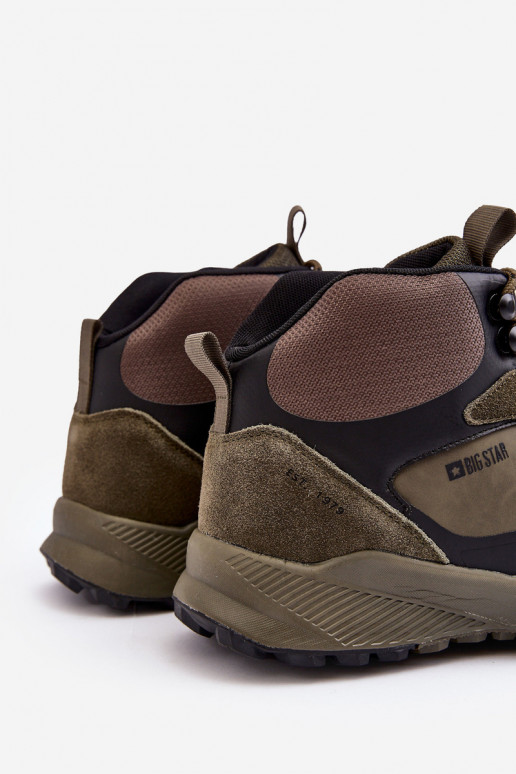 pánske turistické topánky zahriať sa zelená farba Big Star MM174333