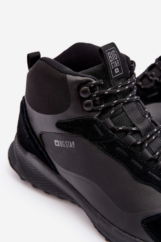 pánske turistické topánky zahriať sa čierna Big Star MM174334 pánske turistické topánky zahriať sa čierna Big Star MM174334