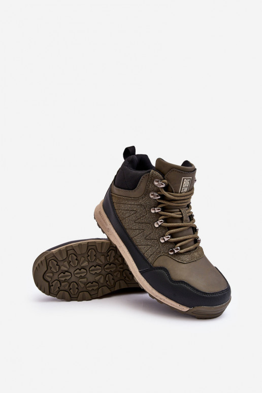 Dámske Vyhrievané turistické topánky khaki farby Big Star MM274480 Dámske Vyhrievané turistické topánky khaki farby Big Star MM274480