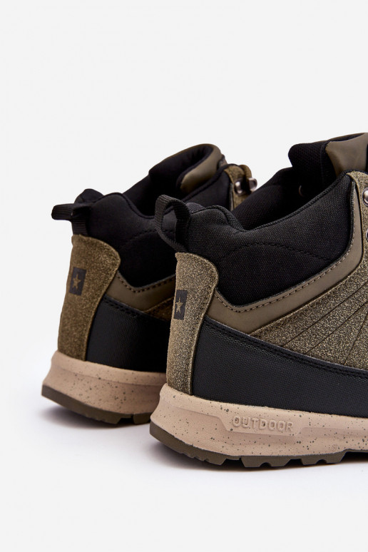 Dámske Vyhrievané turistické topánky khaki farby Big Star MM274480 Dámske Vyhrievané turistické topánky khaki farby Big Star MM274480