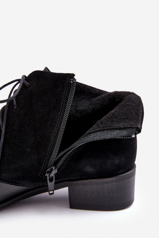 Módne Dámske Čižmy na šnurovanie čierna Kefora Módne Dámske Čižmy na šnurovanie čierna Kefora