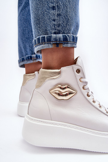 Bežná obuv Vysoká so zipsami Lemar biela farba Katerin