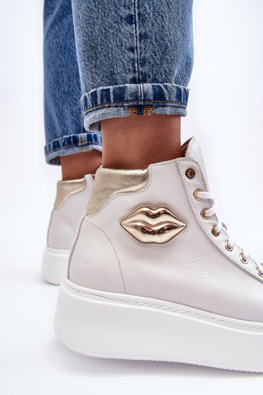 Bežná obuv Vysoká so zipsami Lemar biela farba Katerin Bežná obuv Vysoká so zipsami Lemar biela farba Katerin