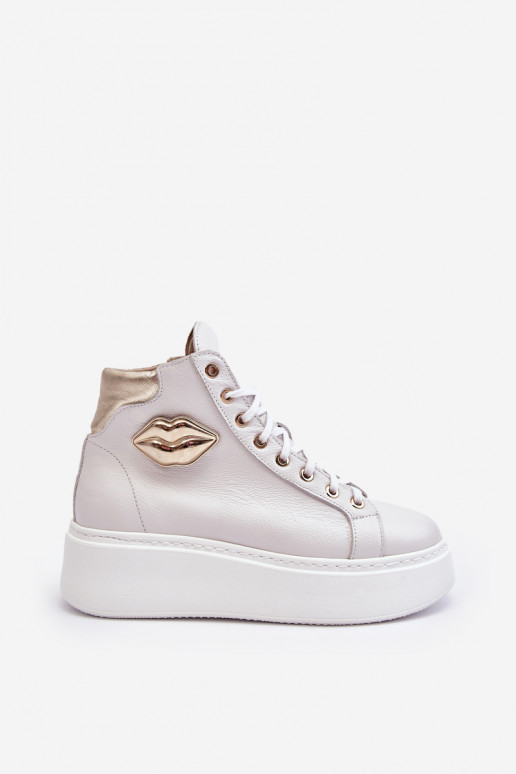 Bežná obuv Vysoká so zipsami Lemar biela farba Katerin Bežná obuv Vysoká so zipsami Lemar biela farba Katerin