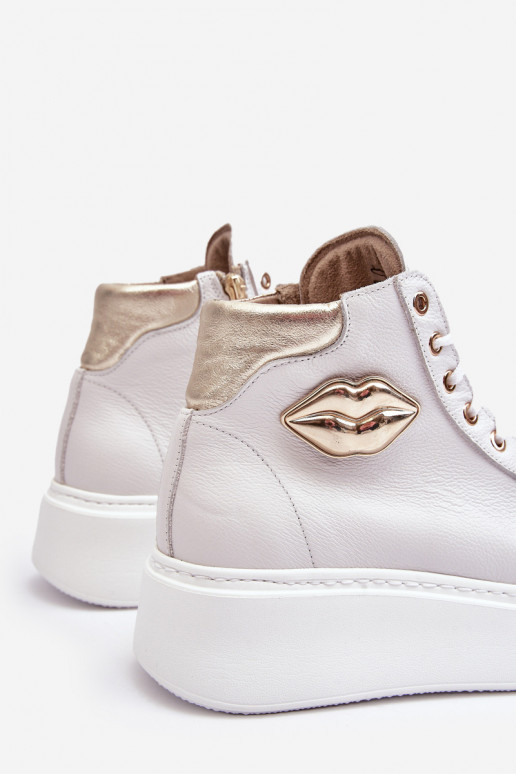 Bežná obuv Vysoká so zipsami Lemar biela farba Katerin Bežná obuv Vysoká so zipsami Lemar biela farba Katerin