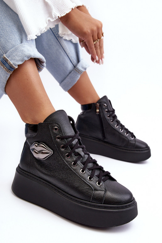 Bežná obuv Vysoká so zipsami Lemar čierna Katerin Bežná obuv Vysoká so zipsami Lemar čierna Katerin