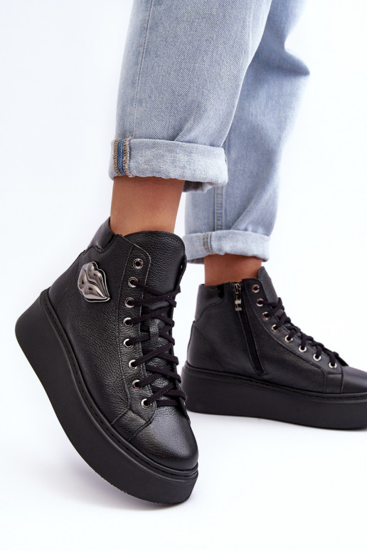 Bežná obuv Vysoká so zipsami Lemar čierna Katerin Bežná obuv Vysoká so zipsami Lemar čierna Katerin