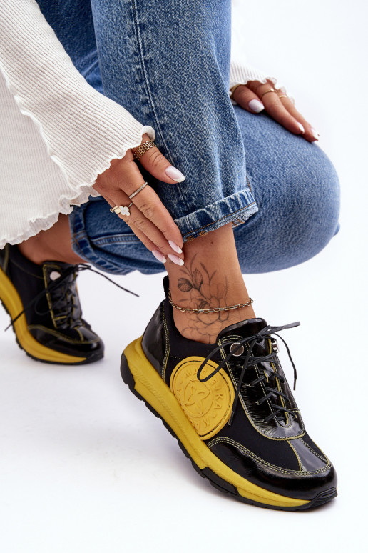 Dámske tenisky Kožené Máciejka 06295-01 Čierna a-žltá Dámske tenisky Kožené Máciejka 06295-01 Čierna a-žltá