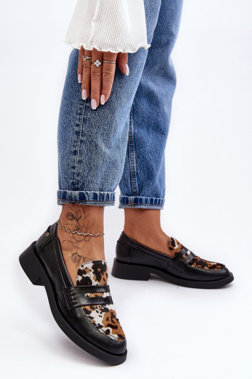 Kožené topánky dámske mokasíny Máciejka 06250-01 čierna Kožené topánky dámske mokasíny Máciejka 06250-01 čierna