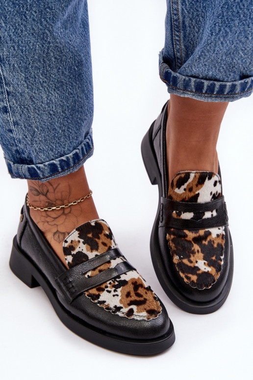 Kožené topánky dámske mokasíny Máciejka 06250-01 čierna Kožené topánky dámske mokasíny Máciejka 06250-01 čierna