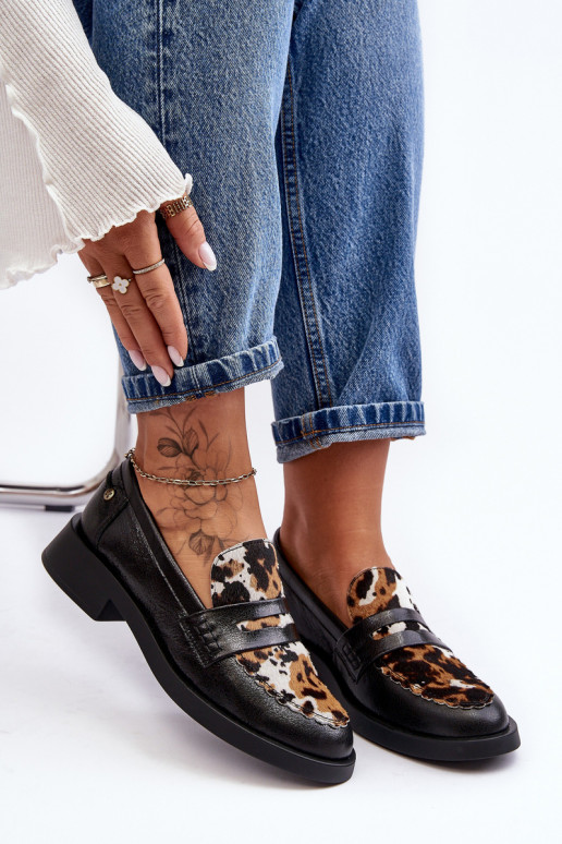 Kožené topánky dámske mokasíny Máciejka 06250-01 čierna Kožené topánky dámske mokasíny Máciejka 06250-01 čierna