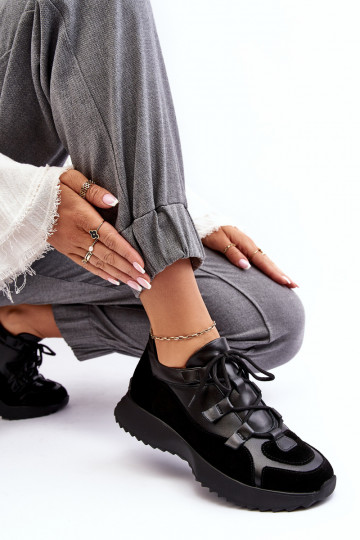 Kožené tenisky Dámske M01/2 Zazoo čierna