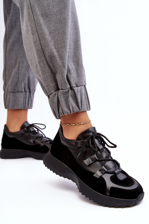 Kožené tenisky Dámske M01/2 Zazoo čierna