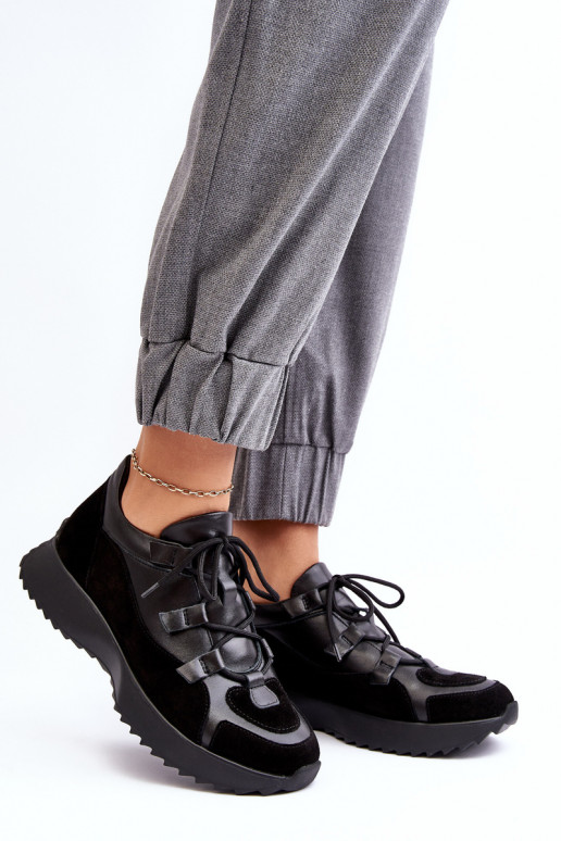 Kožené tenisky Dámske M01/2 Zazoo čierna