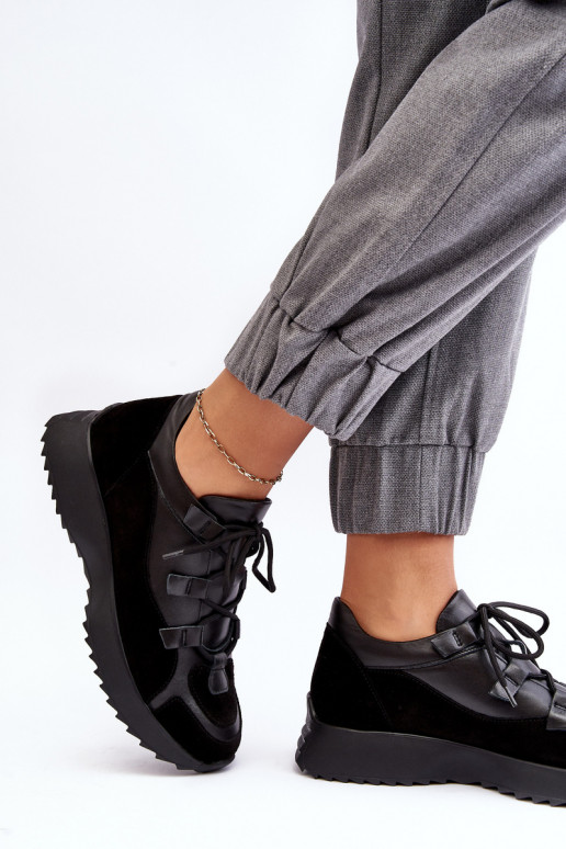 Kožené tenisky Dámske M01/2 Zazoo čierna