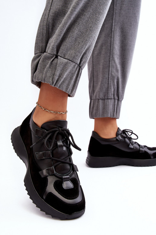 Kožené tenisky Dámske M01/2 Zazoo čierna