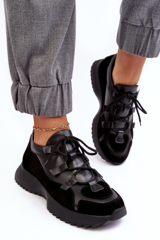 Kožené tenisky Dámske M01/2 Zazoo čierna