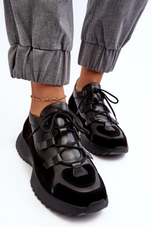 Kožené tenisky Dámske M01/2 Zazoo čierna