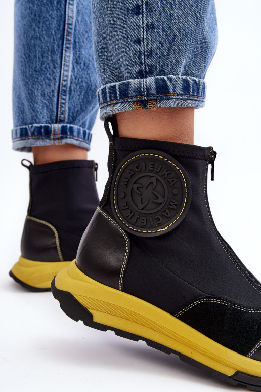 Dámske čižmy so zipsami Máciejka 06297-01 čierna Dámske čižmy so zipsami Máciejka 06297-01 čierna