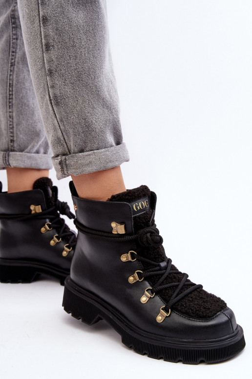 Kožené Čižmy topánky Dámske GOE MM2N4082 čierna