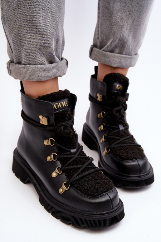 Kožené Čižmy topánky Dámske GOE MM2N4082 čierna