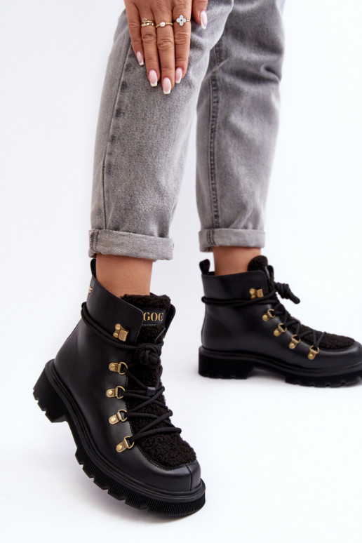 Kožené Čižmy topánky Dámske GOE MM2N4082 čierna