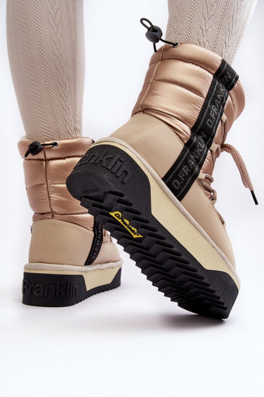 Snehule Dámske Zapnuté hrubej podrážke Vegetárian D.Franklin DFSH371006 béžová Snehule Dámske Zapnuté hrubej podrážke Vegetárian D.Franklin DFSH371006 béžová