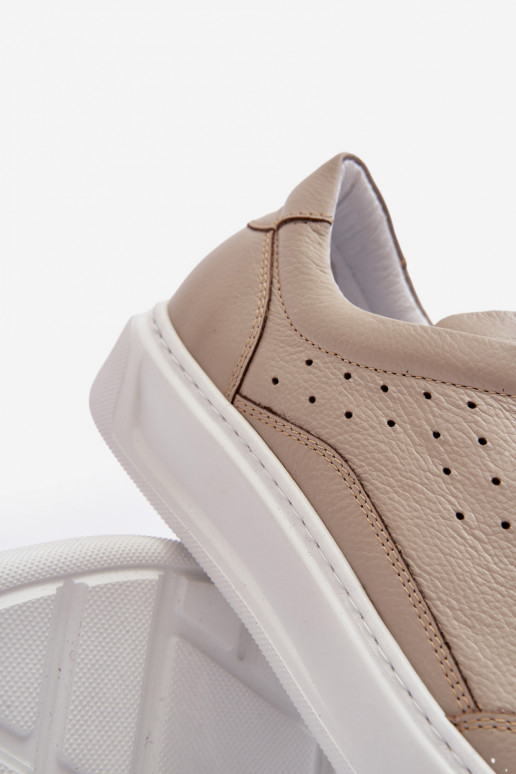 pánske tenisky Kožené Zazoo 1544 béžová pánske tenisky Kožené Zazoo 1544 béžová