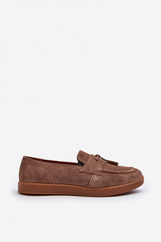 pánske zo semišu Mokasíny topánky Zazoo 1566 Hnedá farba pánske zo semišu Mokasíny topánky Zazoo 1566 Hnedá farba