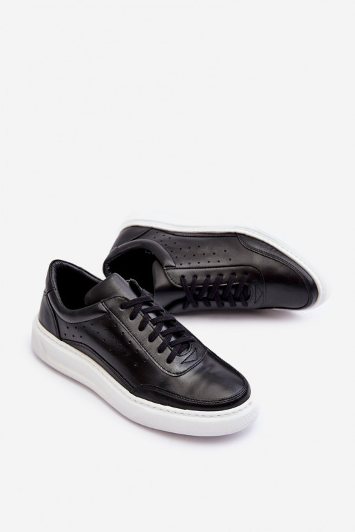 pánske tenisky Kožené Zazoo 1544 čierna pánske tenisky Kožené Zazoo 1544 čierna