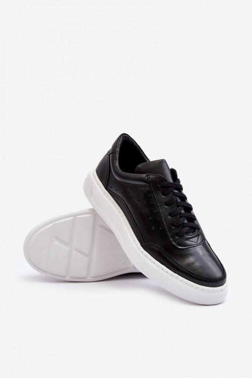 pánske tenisky Kožené Zazoo 1544 čierna pánske tenisky Kožené Zazoo 1544 čierna