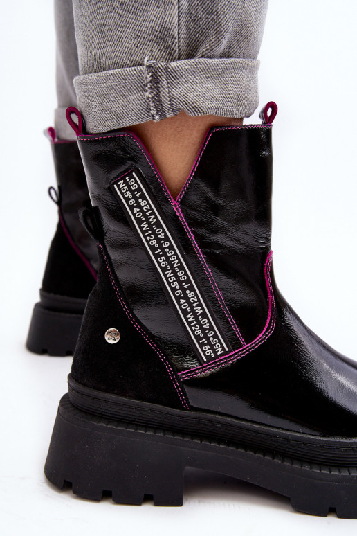 Kožené Dámske Čižmy Máciejka 06236-15 čierna Kožené Dámske Čižmy Máciejka 06236-15 čierna