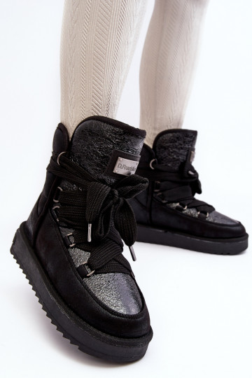 Dámske Snehule so štýlovými detailmi D.Franklin DFSH370006 čierna