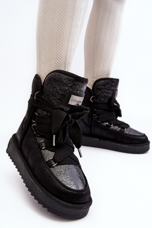 Dámske Snehule so štýlovými detailmi D.Franklin DFSH370006 čierna