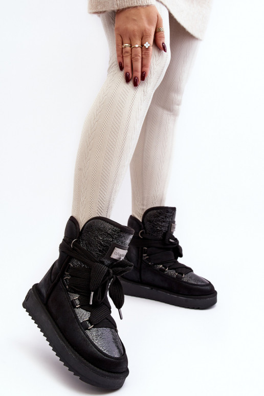 Dámske Snehule so štýlovými detailmi D.Franklin DFSH370006 čierna