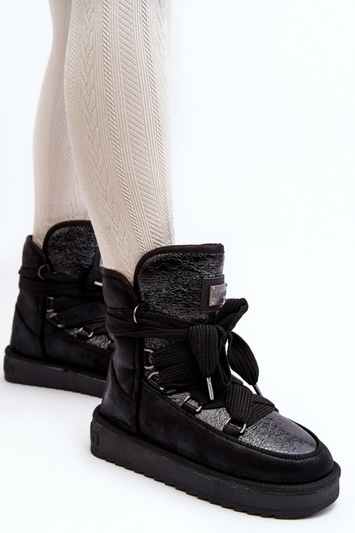 Dámske Snehule so štýlovými detailmi D.Franklin DFSH370006 čierna