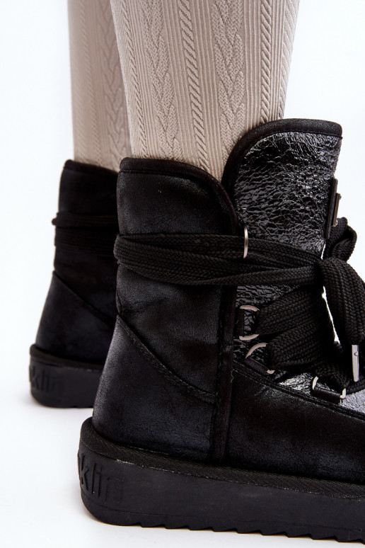 Dámske Snehule so štýlovými detailmi D.Franklin DFSH370006 čierna