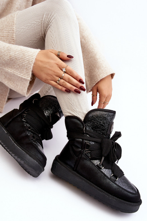 Dámske Snehule so štýlovými detailmi D.Franklin DFSH370006 čierna