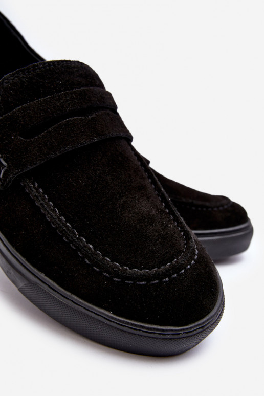 zo semišu Pánske topánky Mokasíny Zazoo 1574 čierna zo semišu Pánske topánky Mokasíny Zazoo 1574 čierna