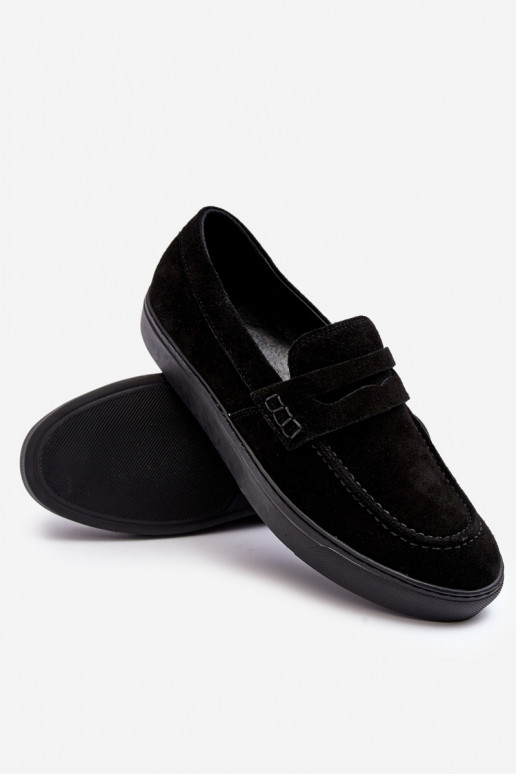 zo semišu Pánske topánky Mokasíny Zazoo 1574 čierna zo semišu Pánske topánky Mokasíny Zazoo 1574 čierna