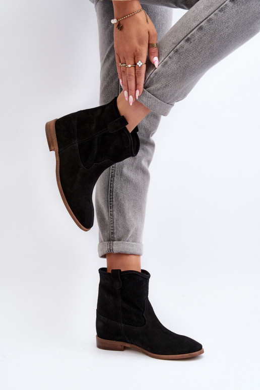 Zazoo 2326 zo semišu Trvalý model Dámske čižmy čierna