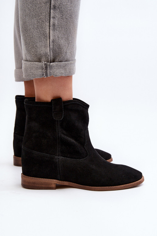 Zazoo 2326 zo semišu Trvalý model Dámske čižmy čierna