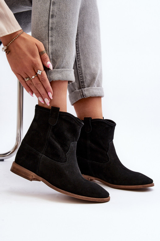 Zazoo 2326 zo semišu Trvalý model Dámske čižmy čierna