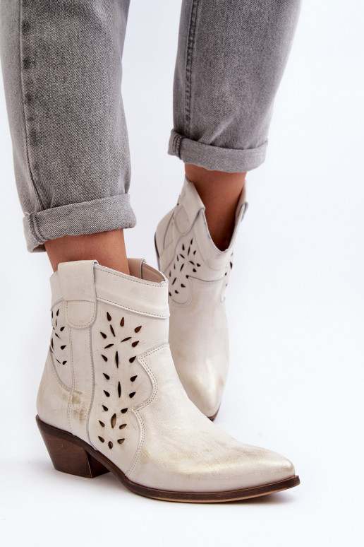 Zazoo 2870 Kožené Čižmy Zapnuté nízkom opätku s prvkami prelamovania strieborná farba Zazoo 2870 Kožené Čižmy Zapnuté nízkom opätku s prvkami prelamovania strieborná farba