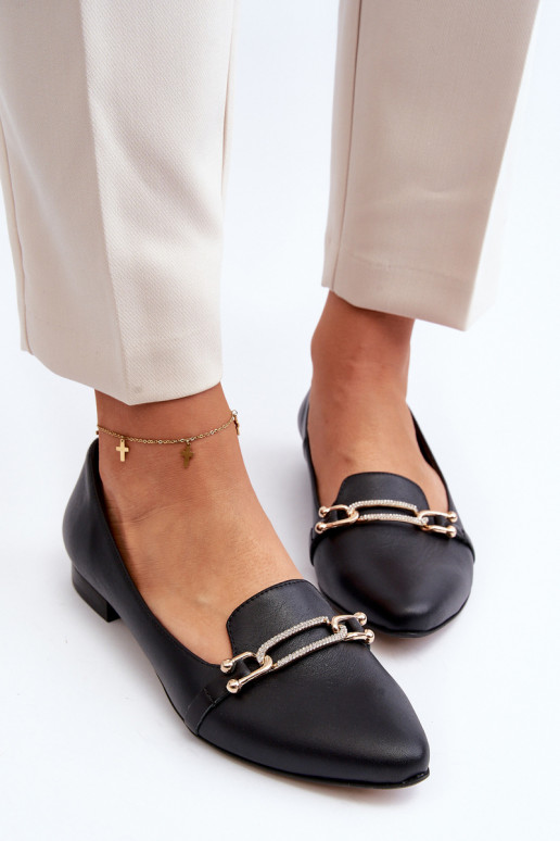 Zazoo 2885 Balerínky s ozdobami čierna