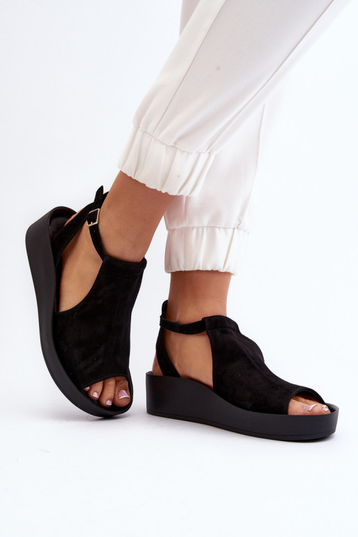 Zazoo 2914 Dámske semišové sandále čierna