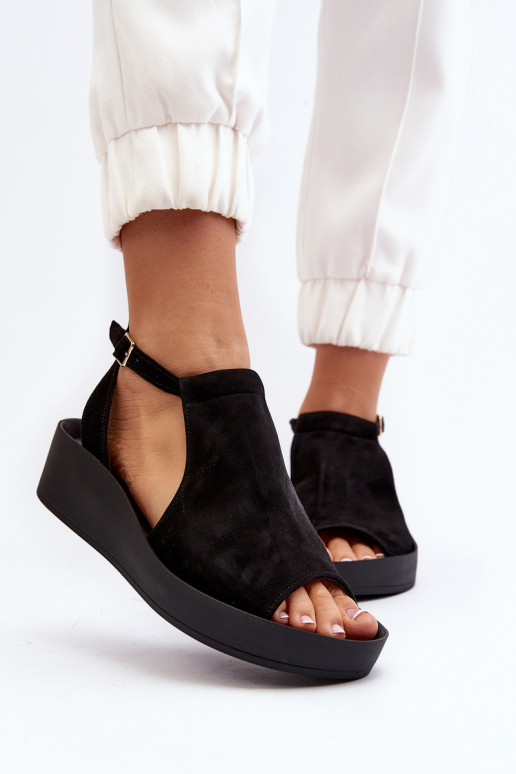 Zazoo 2914 Dámske semišové sandále čierna