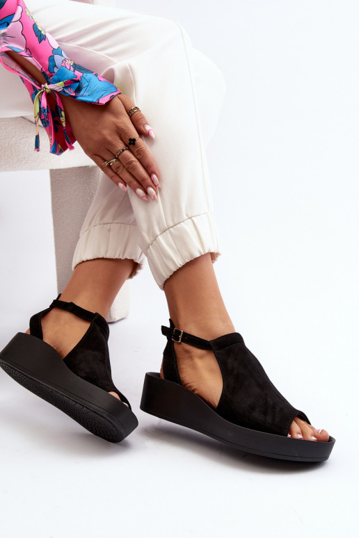 Zazoo 2914 Dámske semišové sandále čierna